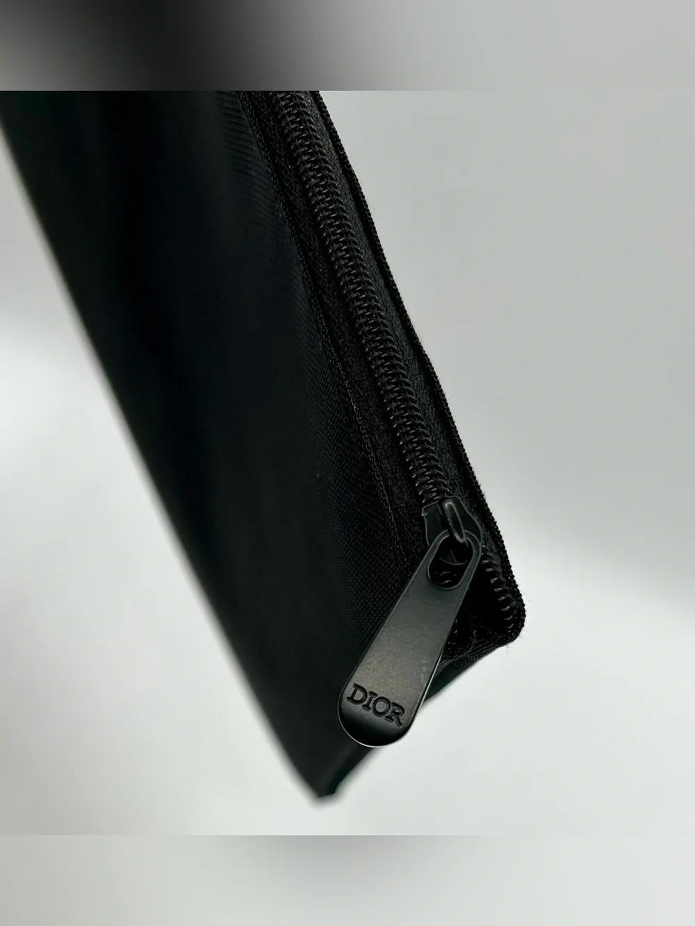 CHRISTIAN DIOR Pouch Black Mesh Cosmetic or Travel Makeup Bag.
